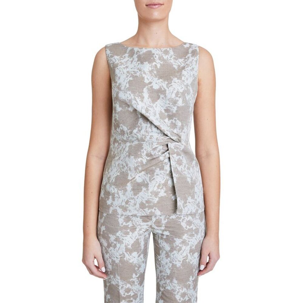 Santorelli Womens  Star Linen-Blend Blouse
